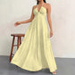 📢📢BIG SALE!!⏰Halter Neck Backless Tiered Maxi Dress