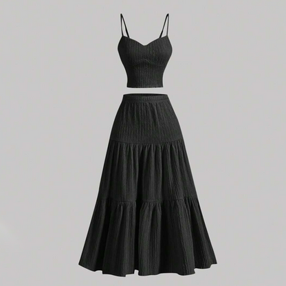 📢📢BIG SALE!!⏰High Waist A-Line Skirt and Cami Top Set