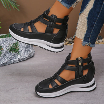 📢📢Big Sale Now On!⏰Women's Fashion Breathable Wedge Sandals with Side Zipper Closure