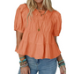 📢📢BIG SALE !!⏰Puff Sleeve Smocked Peplum Top