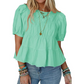 📢📢BIG SALE !!⏰Puff Sleeve Smocked Peplum Top