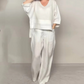 📢📢Limited Spring Edition⏰💡Designed in the USA💡 Irregular Hem Cotton Linen Set – Flowy Top & Wide-Leg Pants ✨