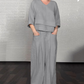 📢📢Limited Spring Edition⏰💡Designed in the USA💡 Irregular Hem Cotton Linen Set – Flowy Top & Wide-Leg Pants ✨
