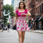 📢📢30% OFF !! ⏰Summer Floral Print Smocked Waist Mini Dress