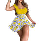 📢📢30% OFF !! ⏰Summer Floral Print Smocked Waist Mini Dress