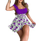 📢📢30% OFF !! ⏰Summer Floral Print Smocked Waist Mini Dress