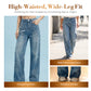 📢📢50 OFF %⏰Women's Floral Jacquard Wide-Leg Denim Pants