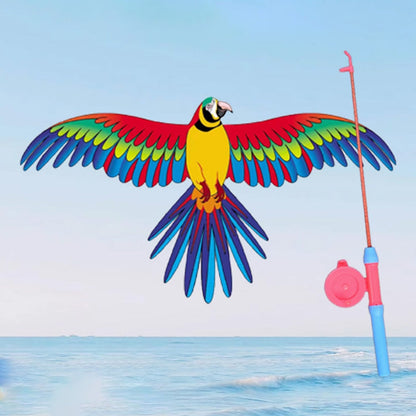 📢📢40% OFF !! ⏰Trend Kids Creative Elastic Fishing Rod Kite – Backyard & Travel Essential