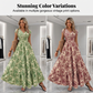📢📢40% OFF !! ⏰Women's V-Neck Floral Print Smocked Maxi Dress