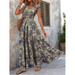 📢📢40% OFF !! ⏰Women's V-Neck Floral Print Smocked Maxi Dress