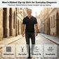 Men's Short Sleeve Ribbed Knit Zip-Up Shirt