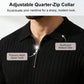 Men's Short Sleeve Ribbed Knit Zip-Up Shirt