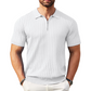 Men's Short Sleeve Ribbed Knit Zip-Up Shirt