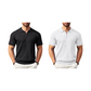 Men's Short Sleeve Ribbed Knit Zip-Up Shirt