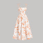 📢📢50% OFF ⏰💡Designed in the USA💡 Women's Floral Print Tie-Strap Midi Dress – Flattering Fit, Lightweight & Perfect for Spring & Summer ☀️