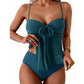 📢📢Limited Spring Edition⏰Tie-Front Mesh Tankini Set with High-Waisted Bottoms💡Designed in the USA💡