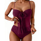📢📢Limited Spring Edition⏰Tie-Front Mesh Tankini Set with High-Waisted Bottoms💡Designed in the USA💡