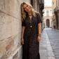 📢📢40% OFF !! ⏰📿Women's V-Neck Leopard Print Maxi Dress With Free Necklace