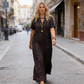 📢📢40% OFF !! ⏰📿Women's V-Neck Leopard Print Maxi Dress With Free Necklace