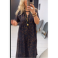 📢📢40% OFF !! ⏰📿Women's V-Neck Leopard Print Maxi Dress With Free Necklace