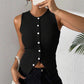 📢📢40% OFF ⏰💡Designed in the USA💡Women's Ribbed Knit Button-Front Sleeveless Vest