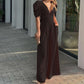 📢📢40% OFF ⏰💡Designed in the USA💡Women’s Deep V-Neck Wide Leg Jumpsuits