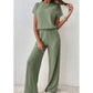 👗40% OFF！！✨Women's Ribbed Knit Top & Wide-Leg Pants Set