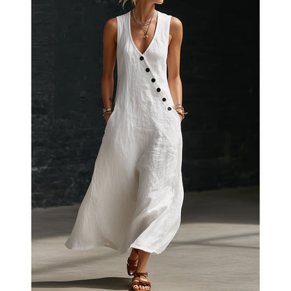 ✨🌞2026 Spring Special Offer 40% OFF🌿Women's Sleeveless V-Neck Maxi Dress with Pockets