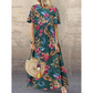 📢📢50% OFF !!!⏰New Style Round Neck Casual Women's Retro Printed Loose Long Skirt