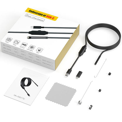 📢📢40% OFF !! ⏰ Waterproof Borescope Camera – Adjustable Light, USB-C, HD Imaging 💡