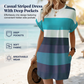 🥳2026 HOT SALE🥳💞50K+ SOLD!🏖️💨 50% OFF! Striped Midi Dress – Lightweight & breathable, effortless drape. Beach cover-up to evening dinner, one dress does it all. Pink, green, sky blue & more. 🌊✅