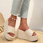 📢📢40% OFF !!!⏰Women's Open-Toe Slip-On Platform Wedge Sandals