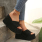 📢📢40% OFF !!!⏰Women's Open-Toe Slip-On Platform Wedge Sandals