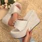 📢📢40% OFF !!!⏰Women's Open-Toe Slip-On Platform Wedge Sandals
