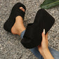 📢📢40% OFF !!!⏰Women's Open-Toe Slip-On Platform Wedge Sandals
