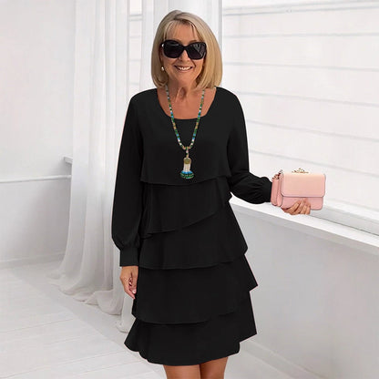 ⏳Limited-time 50% off⏰Women's Layered Ruffle Long Sleeve Dress👗