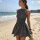 🌷Special Price Only ￡17.99!!🌷Sleeveless Gingham Smocked Mini Dress— Free Shipping For Two Pieces