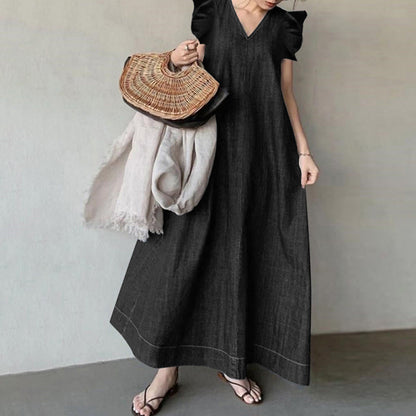 📢📢40% OFF !!!⏰Boho Style Denim Look Maxi Dress