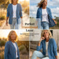 📢📢35% OFF !! ⏰  Women's Classic Button Front Denim Jacket – V-Neck, Breathable Fabric & Relaxed Fit 💙