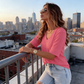 📢📢40% OFF !!!⏰Women's V-Neck Cuffed Sleeve Ribbed T-Shirt