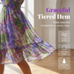 📢📢40% OFF !! ⏰Floral V-Neck A-Line Dress – Smocked Waist, Ruffled Hem, Summer Ready 🌸