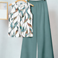 📢📢40% OFF !! ⏰Floral Print Top & Wide-Leg Trousers Set👚👖