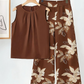⏳Limited-time 50% off⏰Floral Print Top & Wide-Leg Trousers Set👚👖