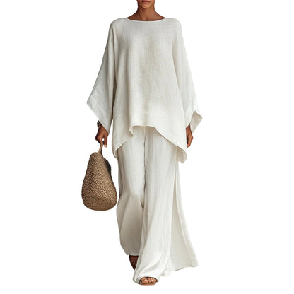 👚 50% OFF NOW! ⏳ Women's Loose Fit Long Sleeve Top & Wide Leg Pants Set – Breathable, flowy & perfect for lounging, travel or casual elegance 🧘‍♀️