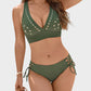 💖LAST DAY SALE 50% OFF💕Petal Hollow V-Neck Two-Piece String Bikini Set