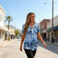 📢📢40% OFF !! ⏰ Women's Elegant Floral Printed Short Sleeve Top
