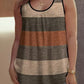 📢📢40% OFF !! ⏰Women's Color Block Striped Tank Top Ruched Neck Sleeveless Tops