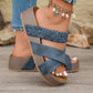 📢📢40% OFF !! ⏰Women's Criss-Cross Woven Strap Wedge Sandals