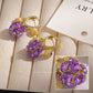 📢📢50% OFF !! ⏰Vintage Gold-Plated Hoop Earrings with Purple Crystal Sphere