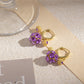 📢📢50% OFF !! ⏰Vintage Gold-Plated Hoop Earrings with Purple Crystal Sphere